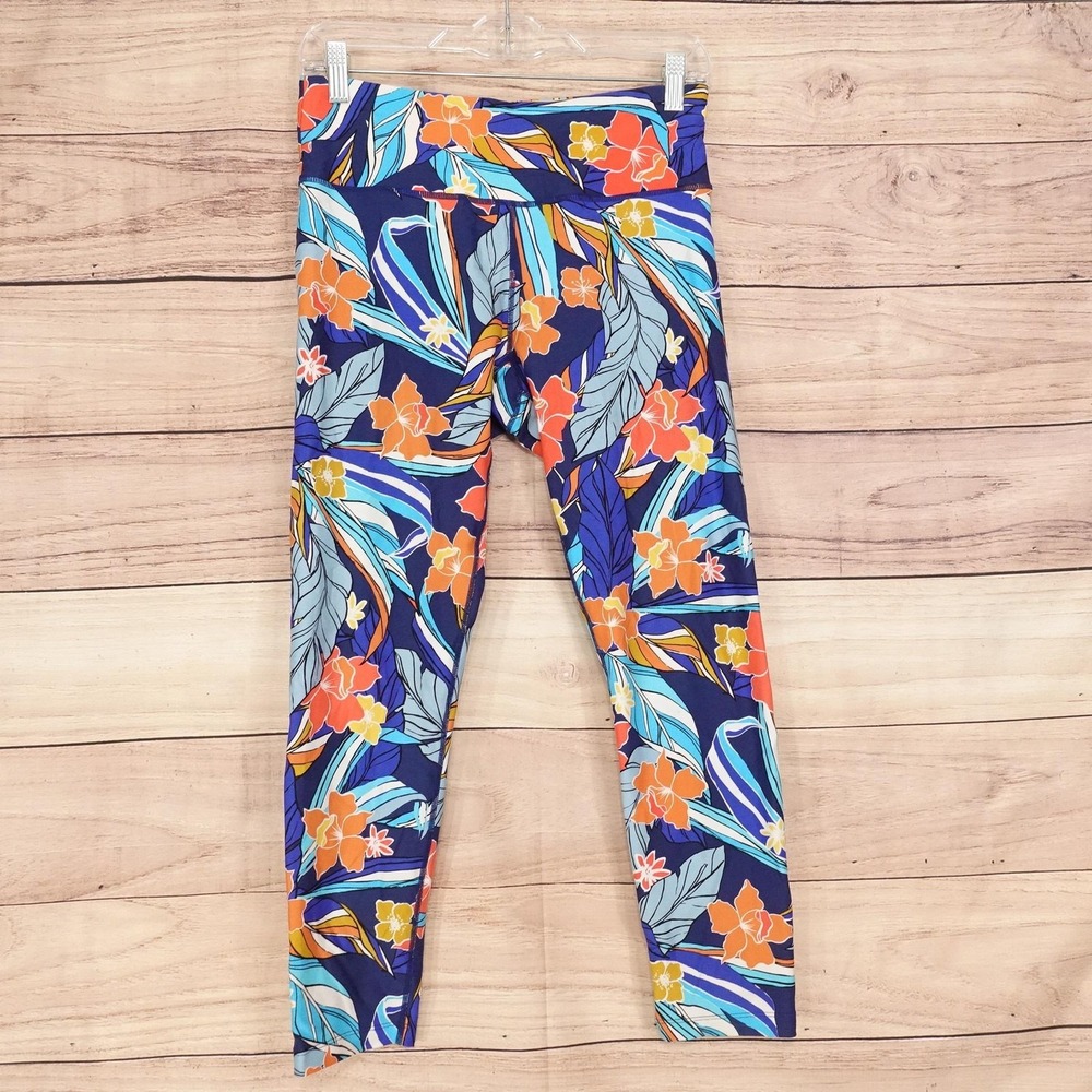 Calvin Klein Performance Leggings Womens M Multicolor Floral Ankle Yoga Gym